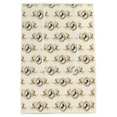 Elegante Chic Gold Equestrian Ribbon Crest Naam Medium Cadeauzakje (Achterkant)