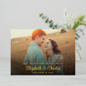 Elegante Chic Gold Fotobehang Save the Date Kaart (Staand Voorkant)
