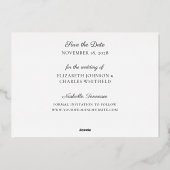 Elegante Chic Gold Fotobehang Save the Date Kaart (Achterkant)