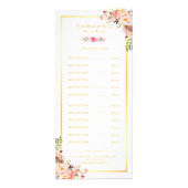 Elegante Chic Gold Lijst Bloemen prijslijst Menu (Voorkant)
