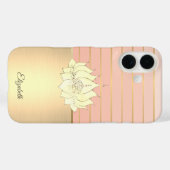 Elegante Chic Gold Lotus Gestreept Case-Mate iPhone Case (Achterkant (horizontaal))