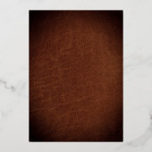 Elegante Chic Gold op Bruin Lederen Trouwen Folie Uitnodiging (Achterkant)