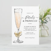 Elegante Chic Gold Petals Prosecco Vrijgezellenfee Kaart (Staand voorkant)