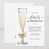 Elegante Chic Gold Petals Prosecco Vrijgezellenfee Kaart (Voorkant / Achterkant)