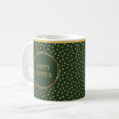 Elegante Chic Gold Polka Dots Happy Easter Koffiemok (Voorkant links)