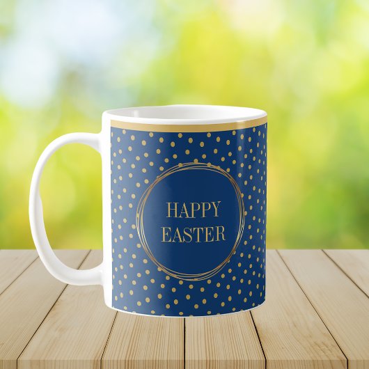Elegante Chic Gold Polka Dots Happy Easter Koffiemok