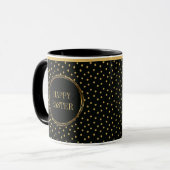 Elegante Chic Gold Polka Dots Happy Easter Mok (Voorkant links)