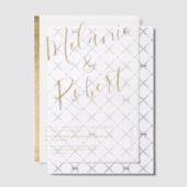 Elegante Chic Gold Stripe Script Wedding Vellum Uitnodigingen (Offset (Uitnodiging))