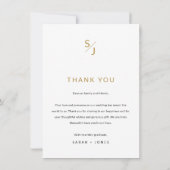 Elegante Chic Gold Typografie Trouwfoto Bedankkaart (Achterkant)
