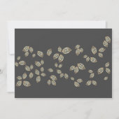 Elegante chic gouden bladeren RSVP kaart (Achterkant)