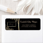 Elegante Chic  Gouden Bloemen Adreslabel Etiket (Insitu)