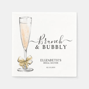 Elegante chic gouden brunch en bubbels bruidsfeest servet
