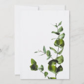 Elegante Chic Green Bladeren Witte Bloemen Huwelij Kaart (Achterkant)