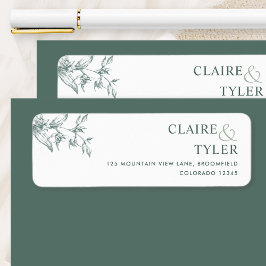 Elegante Chic Green Wedding Retour Adres Label