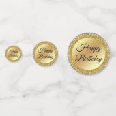 elegante chic happy jarig, gouden luxe achtergrond confetti (Achterkanten)