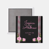 Elegante Chic Hoek Roos Boeket Bruiloft Magneet (Voorkant / Achterkant)