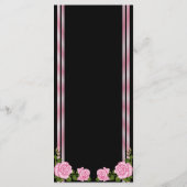 Elegante Chic Hoek Roos Boeket Bruiloftsmenu Menu (Achterkant)