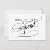 Elegante chic kalligrafie script RSVP-reactiekaart RSVP Kaartje (Achterkant)