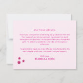 Elegante Chic Klasse van 2025 Heet roze Afstuderen Bedankkaart (Achterkant)