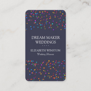Elegante Chic Kleurrijke Confetti Visitekaartje