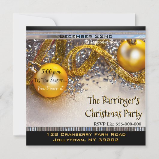 Elegante Chic Leuke Feestelijke Kerstparty Kaart (Voorkant)