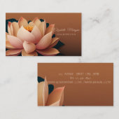 Elegante Chic Lotus Yoga Instructeur Visitekaartje (Voorkant / Achterkant)
