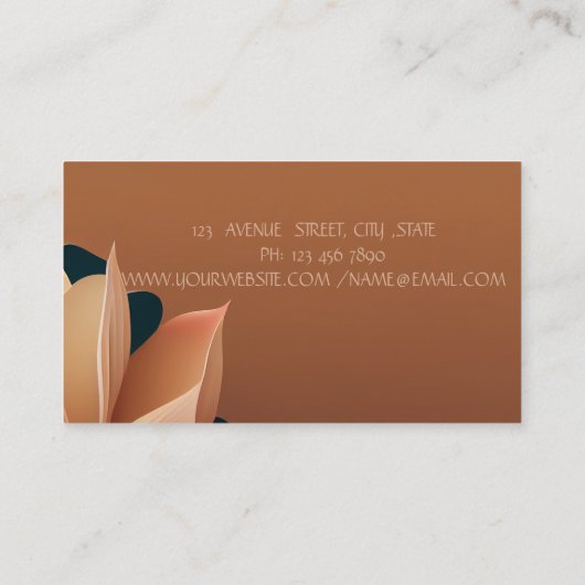 Elegante Chic Lotus Yoga Instructeur Visitekaartje (Achterkant)