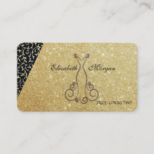 Elegante chic luxe glitterige jurk visitekaartje