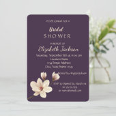 Elegante Chic Magnolia Bruidsdouche Kaart (Staand voorkant)