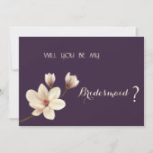 Elegante Chic Magnolia Bruidsmeisje Kaart (Voorkant)