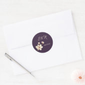 Elegante Chic Magnolia Bruiloft Ronde Sticker (Envelop)