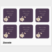Elegante Chic Magnolia Bruiloft Vierkante Sticker (Vel)