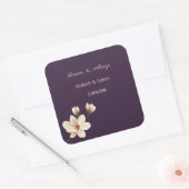 Elegante Chic Magnolia Bruiloft Vierkante Sticker (Envelop)