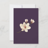 Elegante Chic Magnolia Bruiloftsreceptie Kaart (Achterkant)