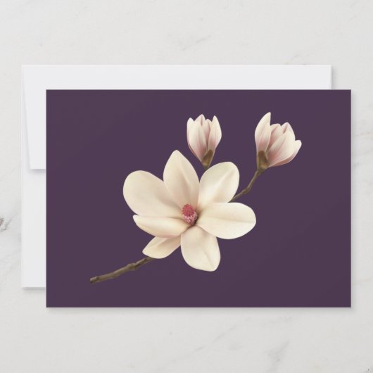 Elegante Chic Magnolia RSVP Kaart (Achterkant)