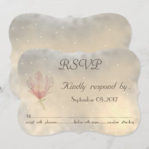 Elegante Chic Magnolia Trouw RSVP Kaart
