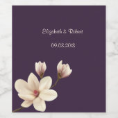 Elegante Chic Magnolia Wijn Etiket (Enkel label)