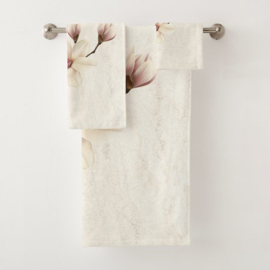 Elegante Chic Magnolia's Bad Handdoek (Insitu)