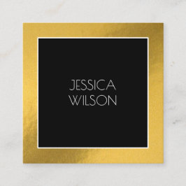 Elegante chic met gouden lijst zwart visitekaartje