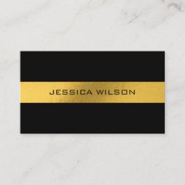 Elegante chic met gouden lijst zwart visitekaartje