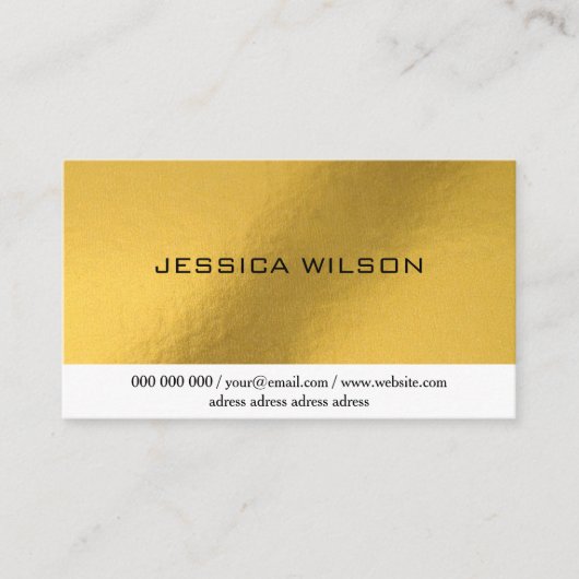 Elegante chic met gouden lijsten visitekaartje (Voorkant)