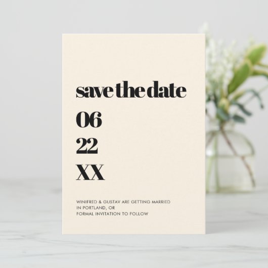 Elegante & chic minimalistische Save the date (Staand voorkant)