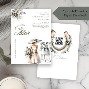 Elegante Chic Mode Sketch Derby Bruiloftsborrel Kaart
