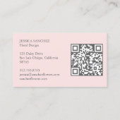 Elegante Chic Moderne Minimalistische QR-code Bloe Visitekaartje (Achterkant)