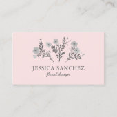 Elegante Chic Moderne Minimalistische QR-code Bloe Visitekaartje (Voorkant)
