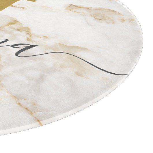 Elegante Chic Monogram Marmeren Look Custom Snijplank (Hoek)