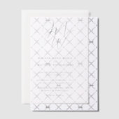 Elegante Chic Monogram Overlay bruiloft Vellum Uitnodigingen (Offset (Uitnodiging))
