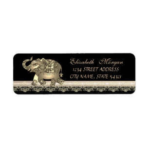 Elegante Chic Mooie Kanten, Gouden Olifant Etiket