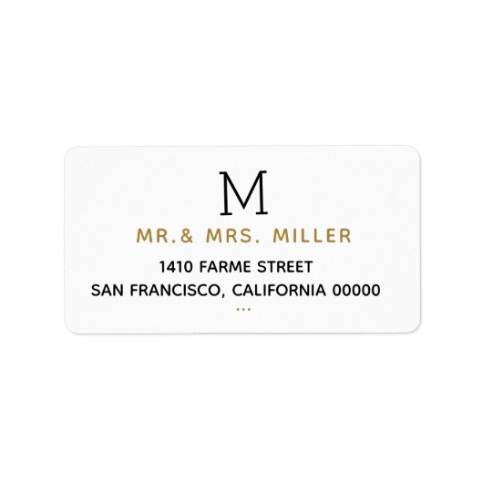 Elegante chic Mr Mrs bruiloft wit Etiket (Voorkant)