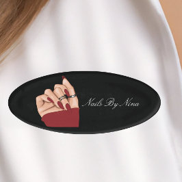 Elegante Chic Nail Artist Salon Manicurist Uniform Naambadge